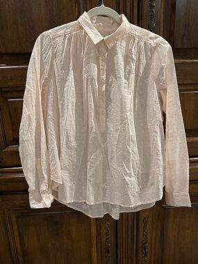 GAP Pale Peach Embroidered Button-Down Shirt - NWOT - Medium
